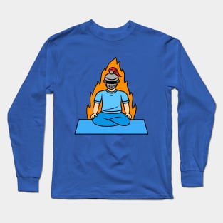 Cute cartoon knight doing yoga easy pose Long Sleeve T-Shirt